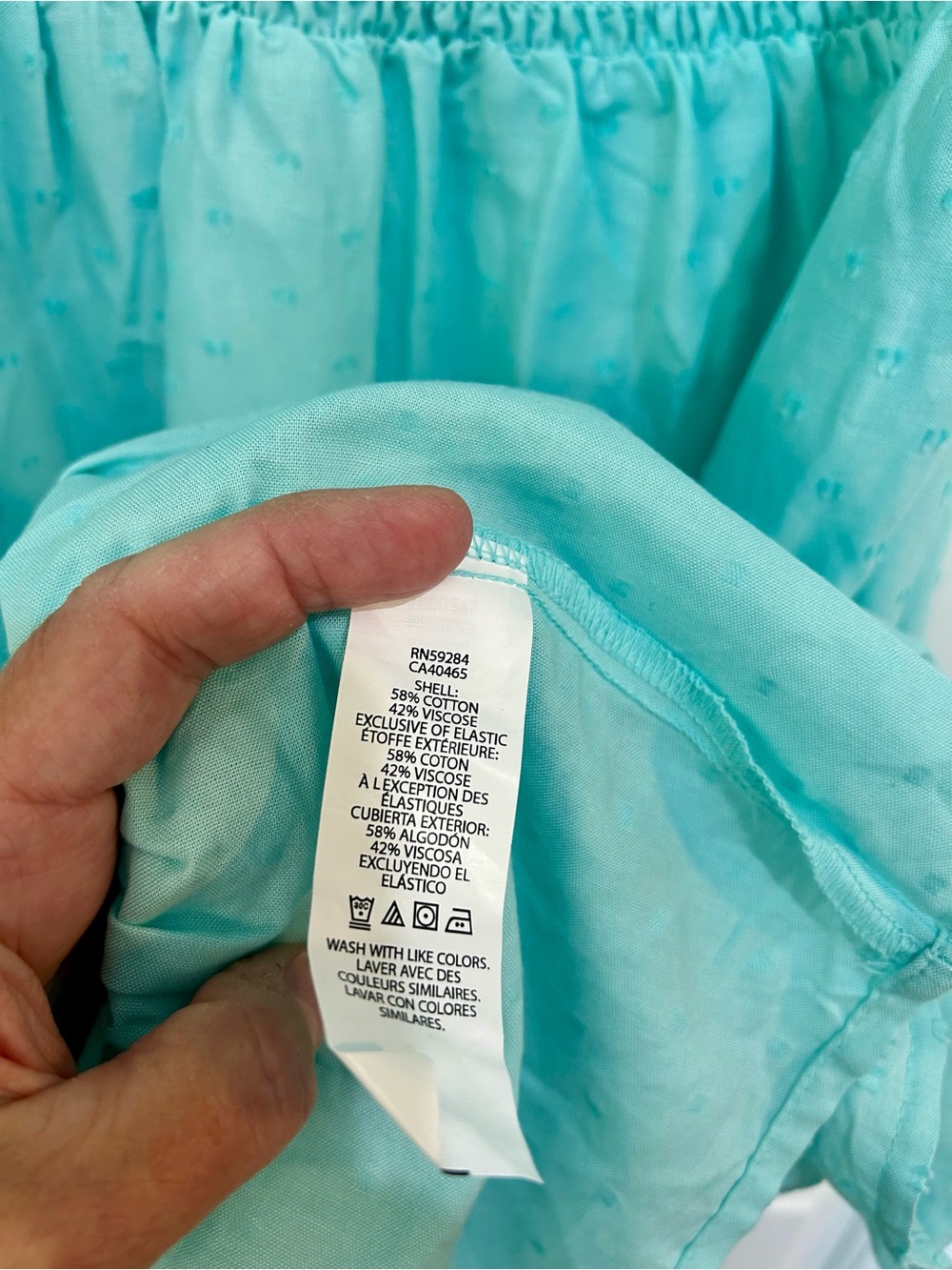 NWT TCP Mommy & Me Collection Women’s Aqua Smocked Puff-Sleeve Midi Dress, Sz L - Picture 6 of 7